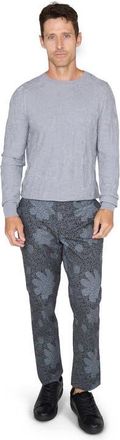 Lords of Harlech Charles Stretch Twill Flat Front Pant in Floral Tiles Smoke at Nordstrom, Size 32 X 32
