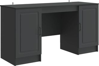 vidaXL Escritorio Negro 142,5 X 50 X 75 Cm Madera De Ingenier&iacute;a Vidaxl