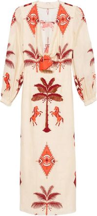 Johanna Ortiz Across Paradise midi-jurk - Beige