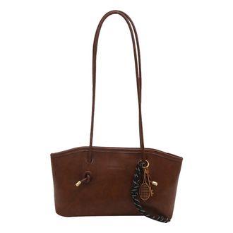 Generic PU Leather Shoulder Bag Retro Lady Handbag Large Purse for Women Travel (Brown)