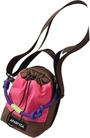 Generic Outdoor Shoulder Bag for Camping Enthusiasts and Cyclists Lightweight Water Resistant Nylon Sling for Hiking and Cycling Trips (Brown, Small)