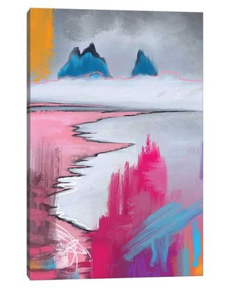 iCanvas Winter Beach Pink By Juliana Loomer Wall Art