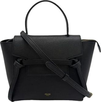 Celine Pre-owned Handbags, female, Black, Size: ONE SIZE Pre-owned Vintage Leather Handbag