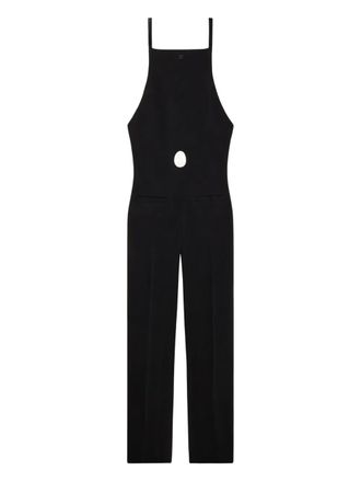 Courr&egrave;ges cut-out jumpsuit - women - Acetate/Silk/Elastane/Viscose - 36 - Black