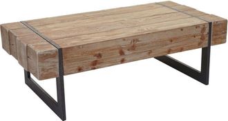 Hhg non utilizzato] Tavolino salotto divano elegante 898a legno pino massello 40x120x60cm metallo legno chiaro