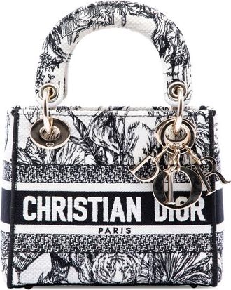 Dior Pre-owned Dior Mini Embroidered Canvas Toile De Jouy Lady D Lite Satchel Ladies R7VNECBU1P72KFN2