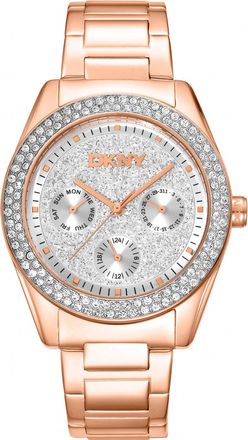 DKNY Womens DK1L078M0035 Ladies Chambers Glitz Watch - Rose Gold - One Size
