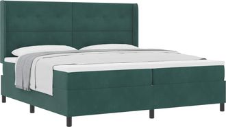 vidaXL Cama Tipo Box Spring Verde Oscuro 200 X 200 Cm Terciopelo Vidaxl