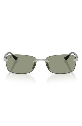 Ferrari 58mm Pillow Sunglasses in Silver Brushed /Green Red at Nordstrom