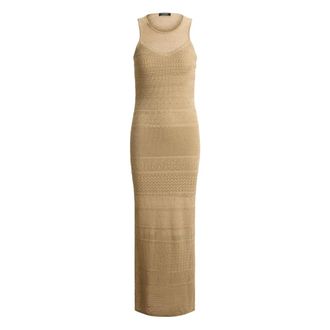 Ralph Lauren Viscose Jurk - Dames - Kleedjes - Bruin - XS - Linnen - Kleedjes