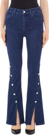 Liu Jo Katoenmix Stretchy Modieuze Top - Dames - Flared Jeans - Blauw - W30 - Katoen - Jeans
