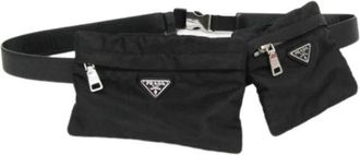 Prada Pre-owned Tessuto Belt Pouch - Heren - Vintage Heuptassen - Zwart - ONE Size - Leer - Vintage