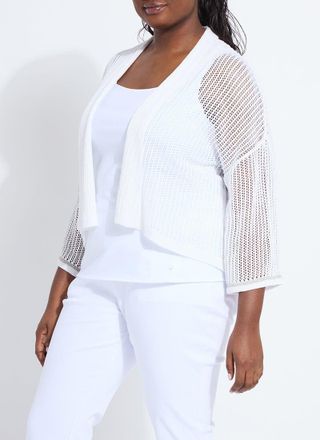 Lyss&eacute; Elera Linen Mesh Cardigan Curvy