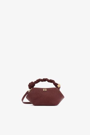 Ganni Brick Red Mini Bou Bag in Ostrich