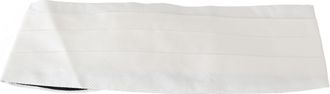 Dolce & Gabbana White Men Waist Belt 100% Silk Mens Cummerbund