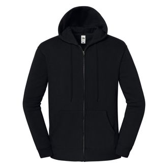 Fruit Of The Loom Fruit of the Loom Heren Iconic Premium Volledige Rits Hoodie (Zwart)