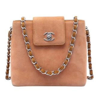 Chanel Pre-owned Vintage Suede Crossbody Bag - Dames - Pre-owned - Bruin - Maat: ONE Size Su&egrave;de