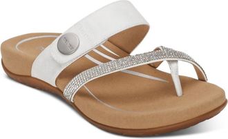 Aetrex Womens Izzy Sparkle Sandal In White Sparkle