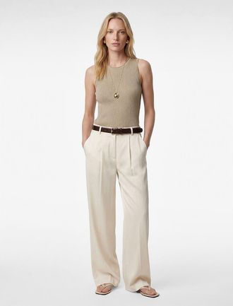 Koton Ribbed Sleeveless Knit Top in Beige at Nordstrom, Size X-Small