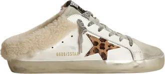 Golden Goose Womens Sabot Slide-On Shearling Sneakers In White