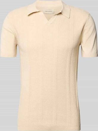 Blend Slim Fit Poloshirt in Strick-Optik Modell Baron in Sand, Gr&ouml;&szlig;e 3XL