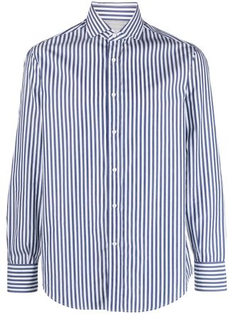 Brunello Cucinelli Camicia a righe - Blu