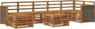 vidaXL Conjunto De Sof&aacute;s De Exterior 7 Uds. Natural Vidaxl