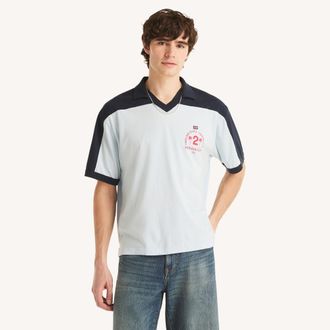 Nautica Mens Relaxed Fit Colorblock Polo