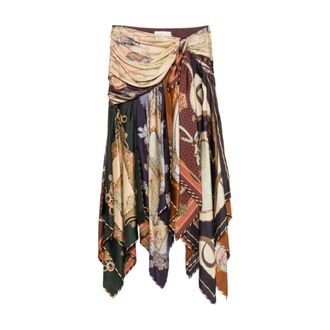 Zimmermann Gonna Valiant Draped Scarf - - Skirts - Donna - Marrone - S