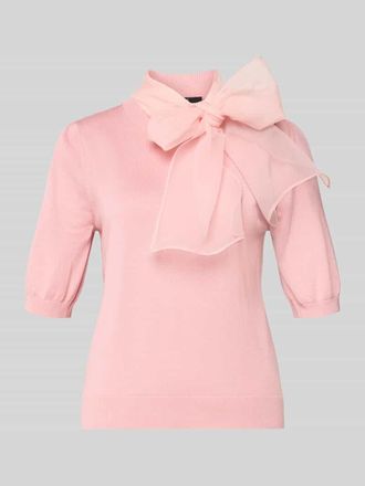 Zero Strickshirt mit Schluppe aus Chiffon in Hellrosa, Gr&ouml;&szlig;e 34