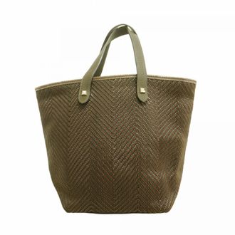 Herm&egrave;s Brown Polyester Tote Bag (Pre-Owned)