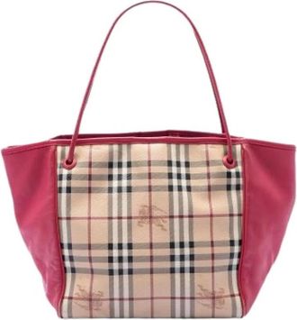 Burberry Pre-owned Tote Bag - Dames - Vintage Shopper - Beige - ONE Size - Leer - Vintage