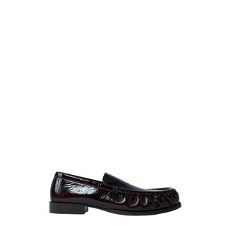 Dries Van Noten Schoenen, Dames, Bruin, 37 EU, Leer, Lakleren Loafers Amandel Teen