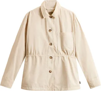 Woolrich Womens Garment-Dyed Pure Cotton Overshirt Beige