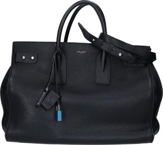 Saint Laurent Black Leather Handbag Tote Bag (Pre-Owned)