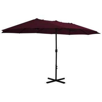 Berkfield Home Outdoor Parasol with Aluminium Pole 460x270 cm Bordeaux Red