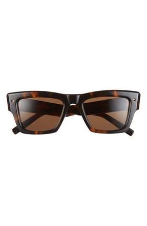 Valentino 50mm Square Sunglasses in Tortoise Tortoise Brown at Nordstrom Rack