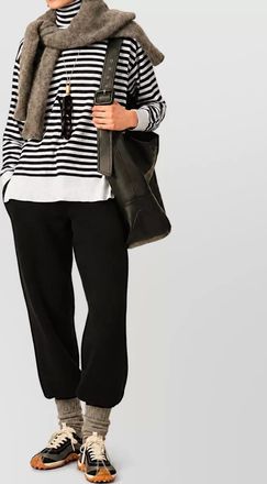 Ami striped turtleneck wool silk jumper
