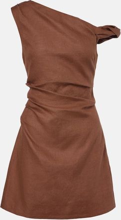 Sir. Asymmetric linen minidress