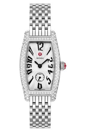 Michele Special Edition Diamond Coquette Stainless Steel Watch in Silver at Nordstrom