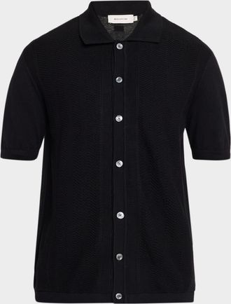 Bugatchi Men & apos;s Chevron Short-Sleeve Polo Sweater