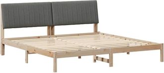 vidaXL Bed Frame with Headboard Brown 200 x 200 cm Solid Pine Wood vidaXL