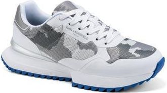 Karl Lagerfeld Calixte Mixed Media Sneaker in White at Nordstrom Rack, Size 10.5