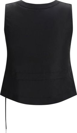 sacai Gold-Button Twill Vest - Black