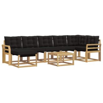 vidaXL Conjunto De Sof&aacute;s De Exterior Con Coj&iacute;n 8 Pcs Blanco Y Negro Vidaxl