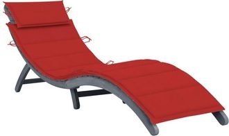 vidaXL Vidaxl - Tumbona Con Coj&iacute;n Madera Maciza De Acacia Gris