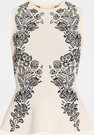Ulla Johnson Vanna Jacquard Peplum Tank Top