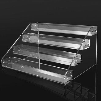 No Brand Estante Expositor De Acr&iacute;lico Transparente De 4 Niveles, Soporte Escalonado Multicapa Para Perfumes, Figuritas, Cupcakes Y Cosm&eacute;ticos
