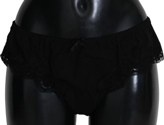 Dolce & Gabbana Zwarte Zijden Bloemen Ondergoed