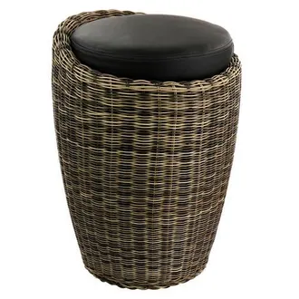 Elama 1 Piece Wicker Outdoor Ottoman Chair in Brown and Black at Nordstrom